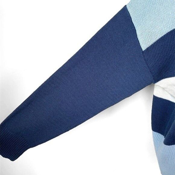 NWT Lucky Brand Striped Color Block Knit Pullover Sweater - Picture 4 of 7